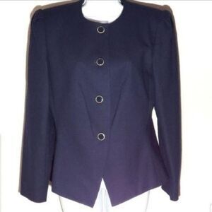 Kasper wool button up blazer navy size 8